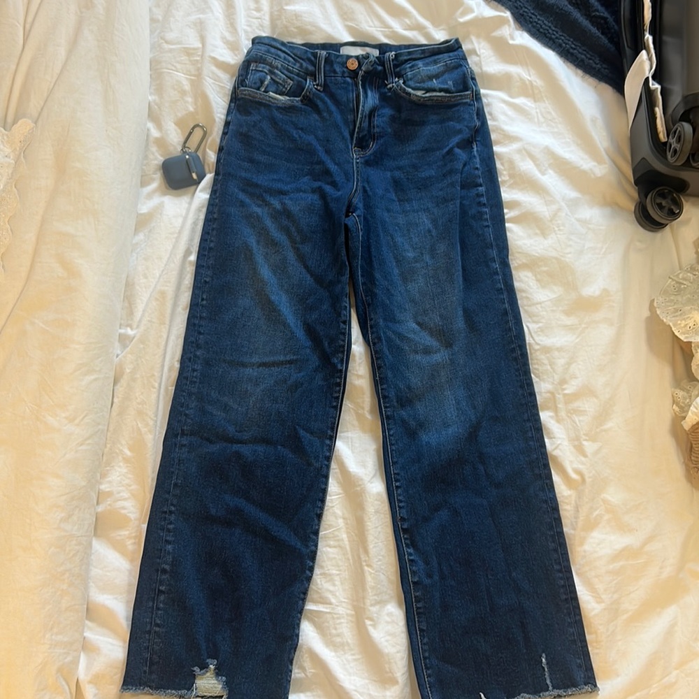 Vervet Dark wash high rise wide leg jeans